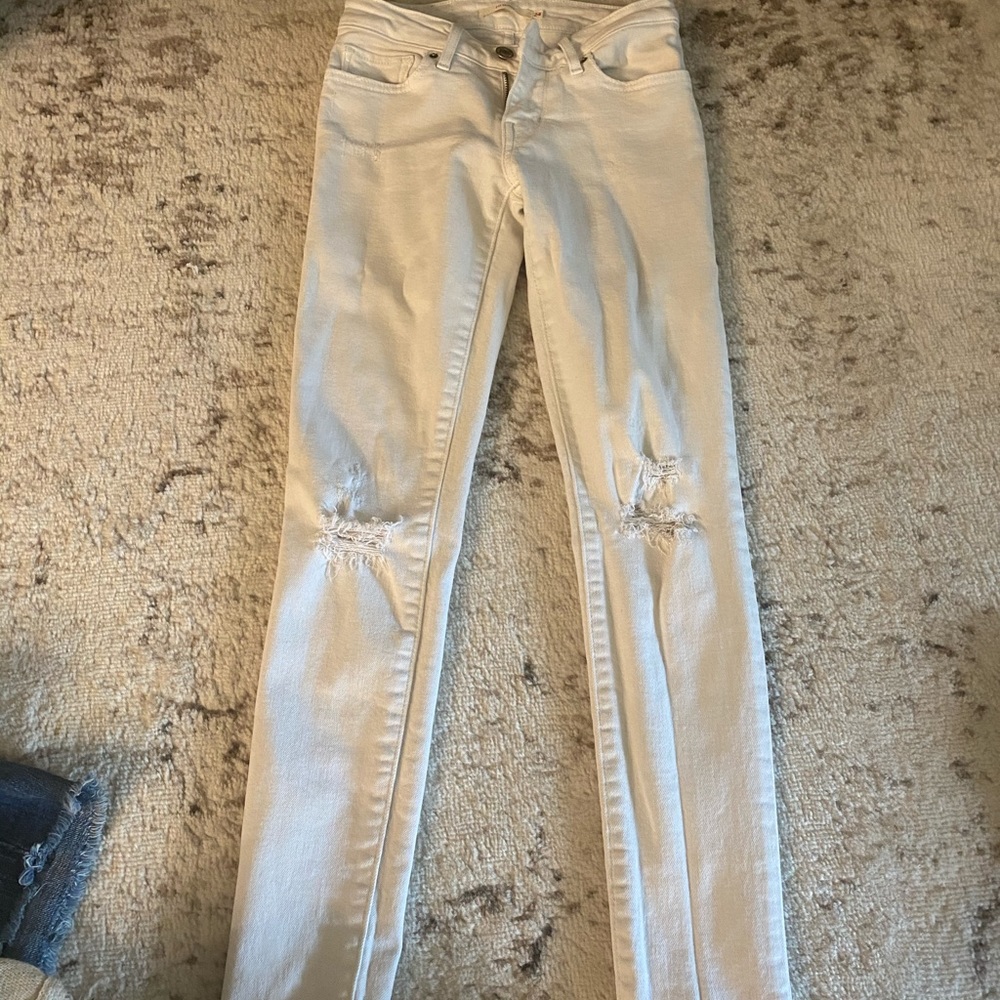 Levi white womens jeans 24